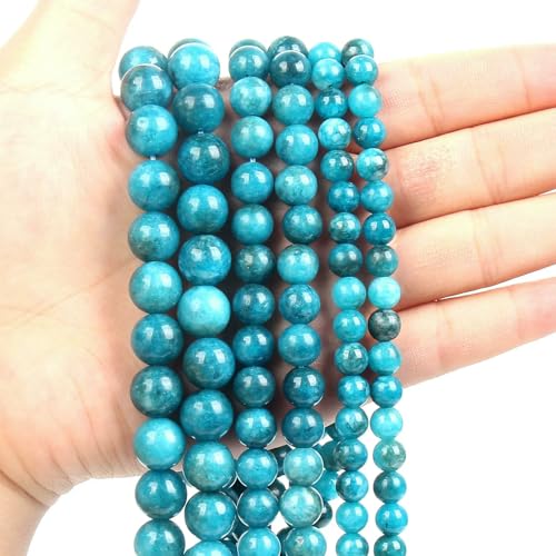 Natursteinperlen, Tigerauge, Türkis, Turmalin, Amazonit, Rosenquarz, Achatperlen zur Schmuckherstellung, DIY-Armband, 4, 6, 8, 10 mm, Apatit-Jade, 6 mm, ca. 60 Stück Natursteinperlen, Tigerauge, Türkis, Turmalin, Amazonit, Rosenquarz, Achatperlen zur Schmuckherstellung, DIY-Armband, 4, 6, 8, 10 mm, Apatit-Jade, 6 mm, ca. 60 Stück von VIEPGJ