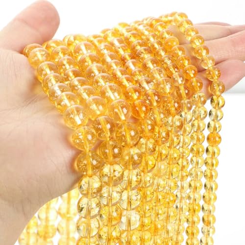 Natursteinperlen, Tigerauge, Türkis, Turmalin, Amazonit, Rosenquarz, Achatperlen zur Schmuckherstellung, DIY-Armband, 4, 6, 8, 10 mm, Citrin, 10 mm, ca. 38 Stück Natursteinperlen, Tigerauge, Türkis, Turmalin, Amazonit, Rosenquarz, Achatperlen zur Schmuckherstellung, DIY-Armband, 4, 6, 8, 10 mm, Citrin, 10 mm, ca. 38 Stück von VIEPGJ