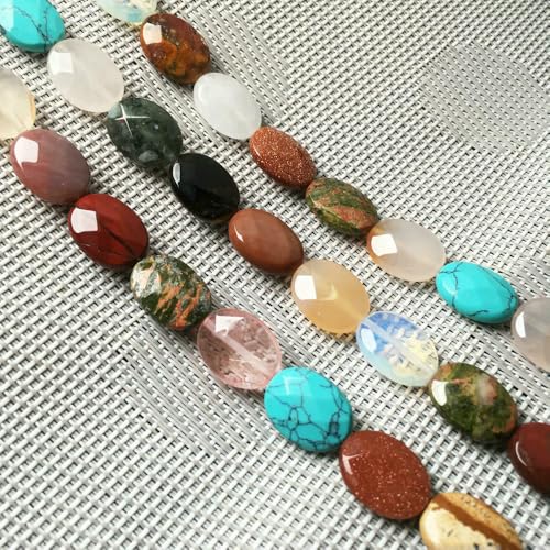 Natursteinperlen, facettierte ovale Form, Edelstein-Isolationsperlen, lose Perlen zur Schmuckherstellung, DIY-Halsketten, Armbandzubehör, gemischte Farben, 12 x 16 mm Natursteinperlen, facettierte ovale Form, Edelstein-Isolationsperlen, lose Perlen zur Schmuckherstellung, DIY-Halsketten, Armbandzubehör, gemischte Farben, 12 x 16 mm von VIEPGJ