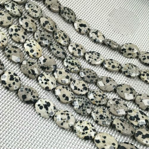 Natursteinperlen, facettierte ovale Form, Edelstein-Isolationsperlen, lose Perlen zur Schmuckherstellung, DIY-Halsketten, Armbandzubehör – Damation-Jaspis – 12 x 16 mm von VIEPGJ