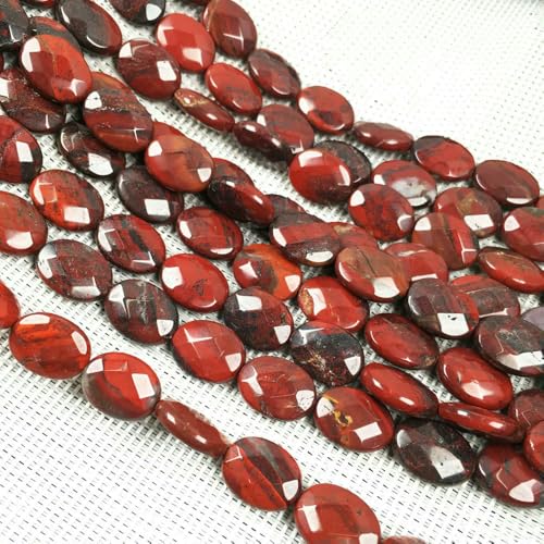 Natursteinperlen, facettierte ovale Form, Edelstein-Isolationsperlen, lose Perlen zur Schmuckherstellung, DIY-Halsketten, Armbandzubehör – Regenbogenstein – 12 x 16 mm von VIEPGJ