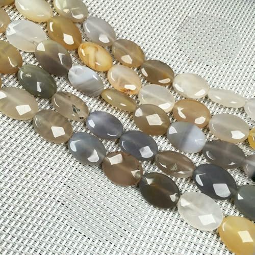 Natursteinperlen, facettierte ovale Form, Edelstein-Isolationsperlen, lose Perlen zur Schmuckherstellung, DIY-Halsketten- und Armbandzubehör, Grauer Achat, 12 x 16 mm Natursteinperlen, facettierte ovale Form, Edelstein-Isolationsperlen, lose Perlen zur Schmuckherstellung, DIY-Halsketten- und Armbandzubehör, Grauer Achat, 12 x 16 mm von VIEPGJ