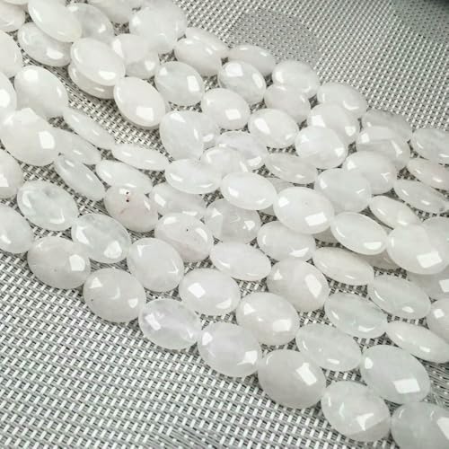Natursteinperlen, facettierte ovale Form, Edelstein-Isolationsperlen, lose Perlen zur Schmuckherstellung, DIY-Halsketten- und Armbandzubehör – klarer Quarz – 12 x 16 mm von VIEPGJ