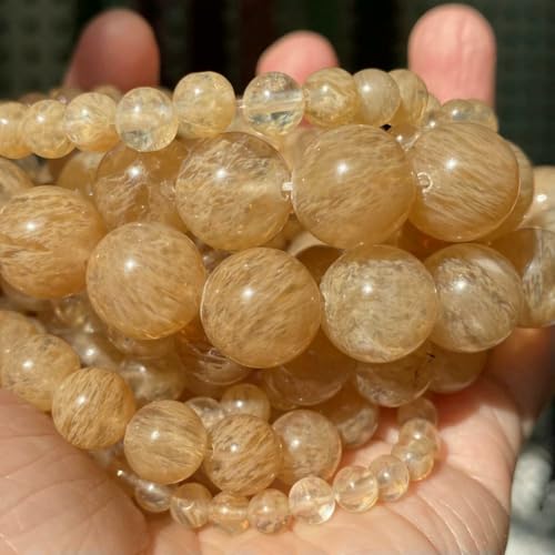 Natursteinperlen 4 6 8 10 mm Tigerauge Lava Amazonit Türkis Verkrustete Achate Jaspis Perlen zur Schmuckherstellung DIY Armband Halskette-Citrin-8 mm 45 bis 46 Stück von VIEPGJ