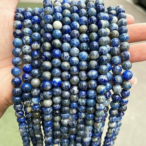 Natursteinperlen Lapislazuli, rund, lose Lazurit-Perlen zur Schmuckherstellung, DIY-Armband, Ohrring-Zubehör, 38,1 cm, 4, 6, 8, 10, 12 mm, 1A Lapislazuli, 5–6 mm, ca. 61 Stück Natursteinperlen Lapislazuli, rund, lose Lazurit-Perlen zur Schmuckherstellung, DIY-Armband, Ohrring-Zubehör, 38,1 cm, 4, 6, 8, 10, 12 mm, 1A Lapislazuli, 5–6 mm, ca. 61 Stück von VIEPGJ
