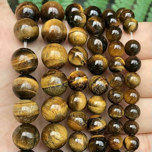 Natursteinperlen im 45er-Stil, 4, 6, 8, 10 mm, Tigerauge, Lava-Achat, Amethyste, runde Perlen zur Schmuckherstellung, DIY-Armbänder – Gelbes Tigerauge – 8 mm (ca. Natursteinperlen im 45er-Stil, 4, 6, 8, 10 mm, Tigerauge, Lava-Achat, Amethyste, runde Perlen zur Schmuckherstellung, DIY-Armbänder – Gelbes Tigerauge – 8 mm (ca. von VIEPGJ