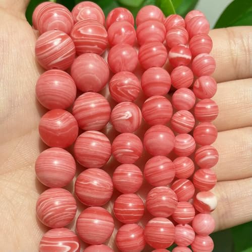 Natursteinperlen im 45er-Stil, 4, 6, 8, 10 mm, Tigerauge, Lava-Achat, Amethyste, runde Perlen zur Schmuckherstellung, DIY-Armbänder – Roter Spitzenachat – 10 mm (c von VIEPGJ