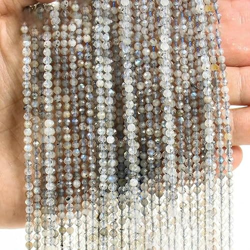 Neue 2 3 4,0 mm Apatitperlen, kleine lose natürliche Edelsteinperlen zur Schmuckherstellung, DIY-Armband, Halskettenzubehör, Labradorit L.2-2-2,5 mm (175 Stück) von VIEPGJ