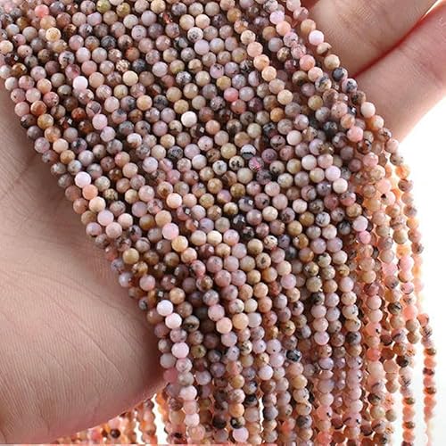 Neue 2 3 4,0 mm Apatitperlen, kleine lose natürliche Edelsteinperlen zur Schmuckherstellung, DIY-Armband, Halskettenzubehör, Rosa Opal, L.2-4-4,5 mm (85 Stück) von VIEPGJ