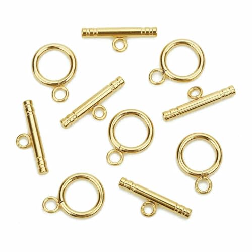 Neue unregelmäßig gebogene OT-Verschlüsse Knebelverschlüsse Verbinder für Armband Halskette Basteln Schmuckherstellung Zubehör Großhandel-Gold 4 Sets von VIEPGJ