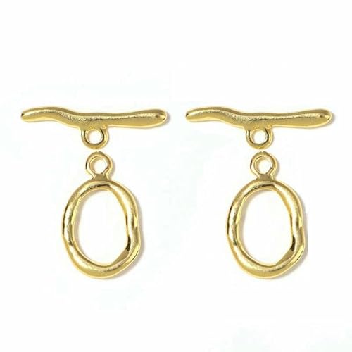 Neue unregelmäßig gebogene OT-Verschlüsse Knebelverschlüsse Verbinder für Armband Halskette Basteln Schmuckherstellung Zubehör Großhandel-Gold 5 Sets von VIEPGJ