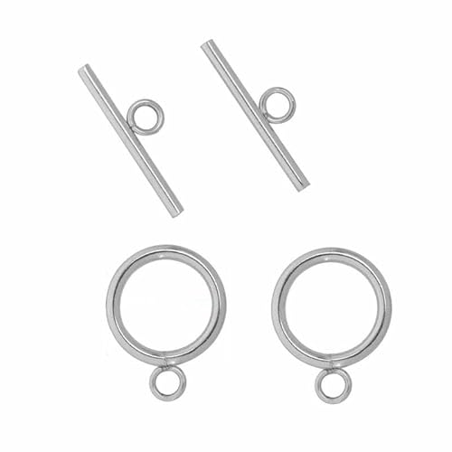 Neue unregelmäßig gebogene OT-Verschlüsse Knebelverschlüsse Verbinder für Armband Halskette Basteln Schmuckherstellung Zubehör Großhandel-Stahl 13,0 mm 4 Sets von VIEPGJ