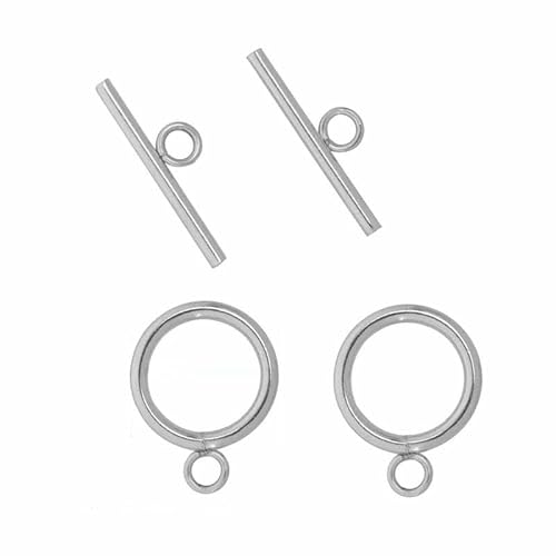 Neue unregelmäßig gebogene OT-Verschlüsse Knebelverschlüsse Verbinder für Armband Halskette Basteln Schmuckherstellung Zubehör Großhandel-Stahl 18mm 4 Sets von VIEPGJ