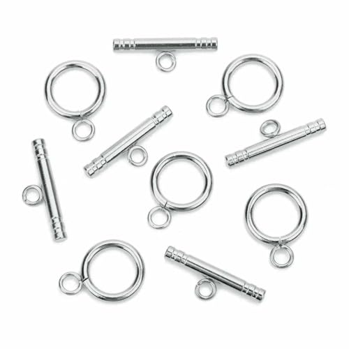 Neue unregelmäßig gebogene OT-Verschlüsse Knebelverschlüsse Verbinder für Armband Halskette Basteln Schmuckherstellung Zubehör Großhandel-Stahl 4 Sets von VIEPGJ