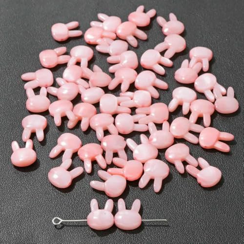 Niedliche Kaninchen-Muschelperlen, Katzen-Charms, bunte natürliche Perlmutt-Muschel, lose Perlen zur Schmuckherstellung, DIY-Halskette, Armband, 11 Kaninchen, 10 x 12, 10 Stück von VIEPGJ