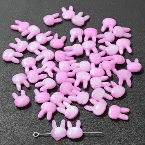 Niedliche Kaninchen-Muschelperlen, Katzen-Charms, bunte natürliche Perlmutt-Muschel, lose Perlen zur Schmuckherstellung, DIY-Halskette, Armband, 12 Kaninchen, 10 x 12, 2 Stück von VIEPGJ