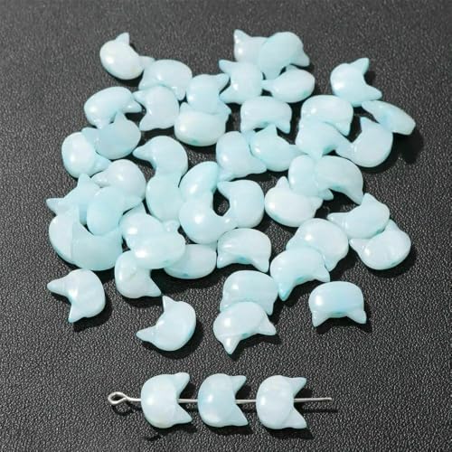 Niedliche Kaninchen-Muschelperlen, Katzen-Charms, bunte natürliche Perlmutt-Muschel, lose Perlen zur Schmuckherstellung, DIY-Halskette, Armband, 23 Katze, 10 x 8, 2 Stück von VIEPGJ