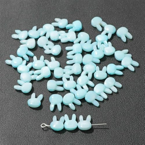 Niedliche Kaninchen-Muschelperlen, Katzen-Charms, bunte natürliche Perlmutt-Muschel, lose Perlen zur Schmuckherstellung, DIY-Halskette, Armband, 8 Kaninchen, 8 x 10, 10 Stück von VIEPGJ