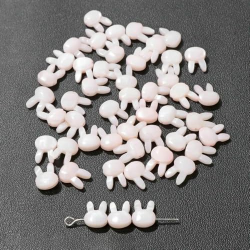 Niedliche Kaninchen-Muschelperlen, Katzen-Charms, bunte natürliche Perlmutt-Muschel, lose Perlen zur Schmuckherstellung, DIY-Halskette, Armband, 9 Kaninchen, 8 x 10, 1 Stück von VIEPGJ