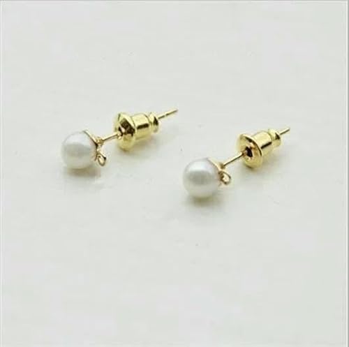 Ohrstecker aus Edelstahl, Ohrstecker mit Schlaufen, 5 mm Kunstperlen für Ohrringe, DIY-Schmuckherstellung, Zubehör, Gold, 20 Stück Ohrstecker aus Edelstahl, Ohrstecker mit Schlaufen, 5 mm Kunstperlen für Ohrringe, DIY-Schmuckherstellung, Zubehör, Gold, 20 Stück von VIEPGJ