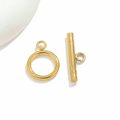 Satz/Los Edelstahl OT Verschlüsse Verbinder für Armband Halskette DIY Knebelverschlüsse Schnalle Schmuckherstellung Zubehör Connector-JC265-G von VIEPGJ