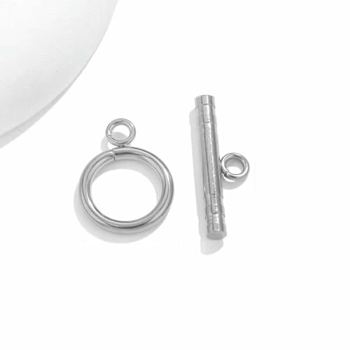 Satz/Los Edelstahl OT Verschlüsse Verbinder für Armband Halskette DIY Knebelverschlüsse Schnalle Schmuckherstellung Zubehör Connector-JC265-S von VIEPGJ