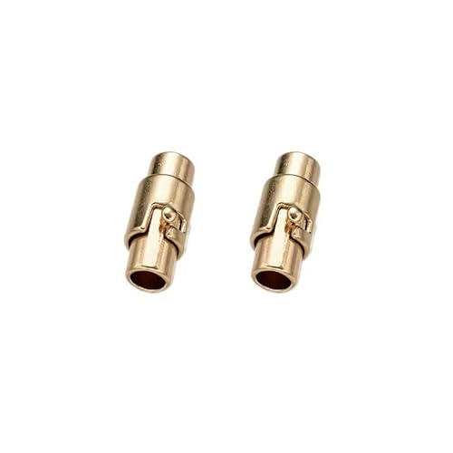 Stück Magnetverschlüsse, Armband-Endkappen, Verschlüsse, Verbinder, Schloss für Lederarmbänder, Halsketten, Schmuck, Bastelbedarf, KC Gold, 6 mm Loch von VIEPGJ