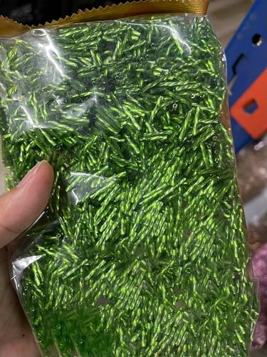 Twist Tube Beads AB Farbe Tschechische Glas gefüttert Bugle Bead Bulk Großhandel Big Bag für Schmuckherstellung Fransen 2x6mm 2x12mm-grasgrün-2x12mm 5000 Stück von VIEPGJ