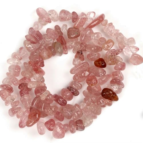 Unregelmäßige Freeform-Chip-Kiesperlen, Naturstein, Amethyste, Tigerauge-Perlen zur Schmuckherstellung, 3–5–8–12 mm, DIY-Halskette, 40,6 cm, Erdbeerquarz, 3–5 mm, 40,6 cm Unregelmäßige Freeform-Chip-Kiesperlen, Naturstein, Amethyste, Tigerauge-Perlen zur Schmuckherstellung, 3–5–8–12 mm, DIY-Halskette, 40,6 cm, Erdbeerquarz, 3–5 mm, 40,6 cm von VIEPGJ