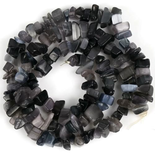 Unregelmäßige Freeform-Chip-Kiesperlen, Naturstein, Amethyste, Tigerauge-Perlen zur Schmuckherstellung, 3–5–8–12 mm, DIY-Halskette, 40,6 cm, Schwarzes Katzenauge, 8–12 mm, 40,6 cm Unregelmäßige Freeform-Chip-Kiesperlen, Naturstein, Amethyste, Tigerauge-Perlen zur Schmuckherstellung, 3–5–8–12 mm, DIY-Halskette, 40,6 cm, Schwarzes Katzenauge, 8–12 mm, 40,6 cm von VIEPGJ