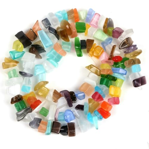 Unregelmäßige Freeform-Chip-Kiesperlen, Naturstein, Amethyste, Tigerauge-Perlen zur Schmuckherstellung, 3–5–8–12 mm, DIY-Halskette, 40,6 cm, mehrfarbig, Katzenauge, 3–5 mm, 40,6 cm Unregelmäßige Freeform-Chip-Kiesperlen, Naturstein, Amethyste, Tigerauge-Perlen zur Schmuckherstellung, 3–5–8–12 mm, DIY-Halskette, 40,6 cm, mehrfarbig, Katzenauge, 3–5 mm, 40,6 cm von VIEPGJ