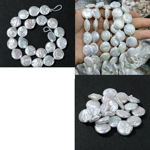 Unregelmäßiger natürlicher Süßwasserperlen-Anhänger, weiße Perlen, lose Perlen zur Schmuckherstellung, Halskette, Armband, Ohrringe, Nr. 15, eine Schnur von VIEPGJ