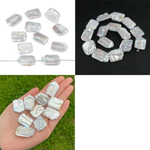 Unregelmäßiger natürlicher Süßwasserperlen-Anhänger, weiße Perlen, lose Perlen zur Schmuckherstellung, Halskette, Armband, Ohrringe, Nr. 23, 5 Stück von VIEPGJ