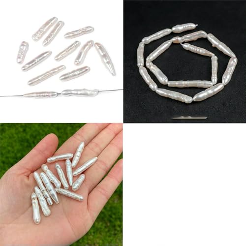 Unregelmäßiger natürlicher Süßwasserperlen-Anhänger, weiße Perlen, lose Perlen zur Schmuckherstellung, Halskette, Armband, Ohrringe, Nr. 29, 5 Stück von VIEPGJ