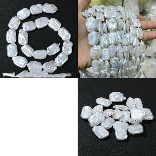 Unregelmäßiger natürlicher Süßwasserperlen-Anhänger, weiße Perlen, lose Perlen zur Schmuckherstellung, Halskette, Armband, Ohrringe, Nr. 3, eine Schnur von VIEPGJ