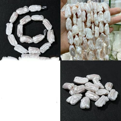 Unregelmäßiger natürlicher Süßwasserperlen-Anhänger, weiße Perlen, lose Perlen zur Schmuckherstellung, Halskette, Armband, Ohrringe, Nr. 4, eine Schnur von VIEPGJ