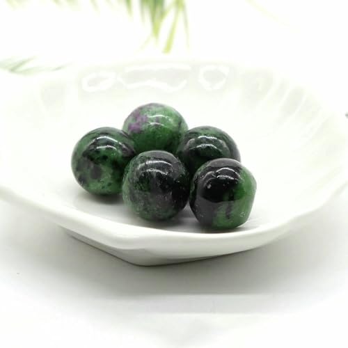 Viele Großhandels-Natursteinperlen, 18 mm, Kristall, Amethyst, Tigerauge, Quarz, Chakra, Yoga, runde Kugeln, Ornamente, Schmuckzubehör, Rubin-Zoisit, 5 Stück von VIEPGJ
