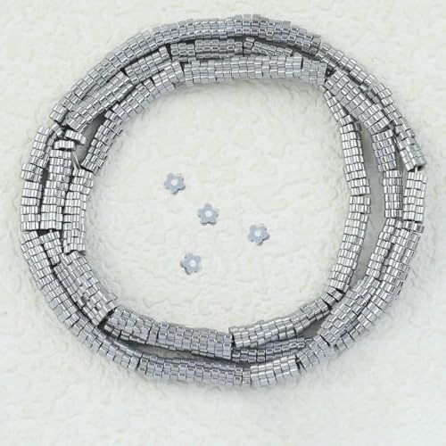 Weiße K-Farbe Stern Mond Herz MÜNZE Würfel Rundrohr Hämatit Stein Spacer Lose Perlen für Liebesschmuck Herstellung DIY Armband 6 8mm-HDS513-5 von VIEPGJ