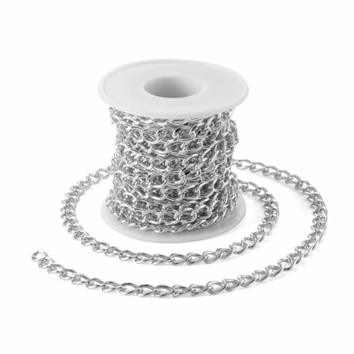 m schwarze Metallkettenrolle, Aluminium-Panzerketten, ungeschweißte, gedrehte Gliederkette für die Herstellung von Armbändern, Halsketten, Ketten und Schmuck mit Spule, 10 x 6,5 x 1,8 mm, b m schwarze Metallkettenrolle, Aluminium-Panzerketten, ungeschweißte, gedrehte Gliederkette für die Herstellung von Armbändern, Halsketten, Ketten und Schmuck mit Spule, 10 x 6,5 x 1,8 mm, b von VIEPGJ
