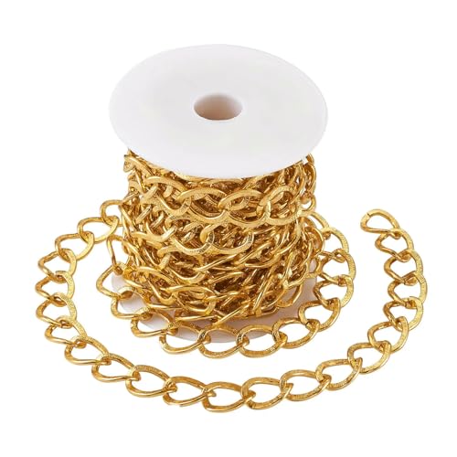 m schwarze Metallkettenrolle, Aluminium-Panzerketten, ungeschweißte, gedrehte Gliederkette für die Herstellung von Armbändern, Halsketten, Ketten und Schmuck mit Spule-20 x 15 x 1,8 mm_a von VIEPGJ