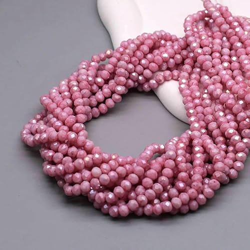 mm, 92 Stück/Los, Rondelle-Kristallglasperlen, farbig, facettiert, lose Abstandshalter-Glasperlen zur Schmuckherstellung, DIY-Halskette, 7–6 mm, ca. 92 Stück von VIEPGJ