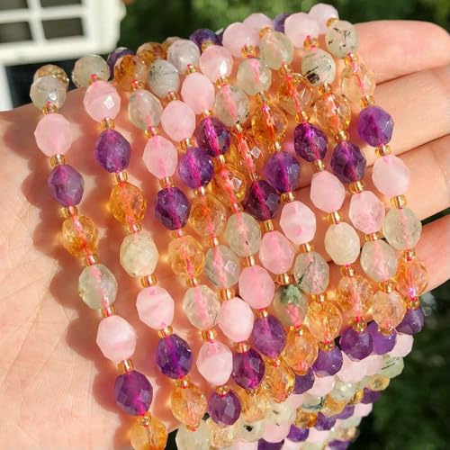 x 7 mm facettierter ovaler Stein, natürlicher Amethyst, Amazonit, Quarz, Abstandsperle zur Schmuckherstellung, DIY-Armband, Halskettenzubehör, gemischter Quarz, 38,1 cm, 35–38 Stück x 7 mm facettierter ovaler Stein, natürlicher Amethyst, Amazonit, Quarz, Abstandsperle zur Schmuckherstellung, DIY-Armband, Halskettenzubehör, gemischter Quarz, 38,1 cm, 35–38 Stück von VIEPGJ