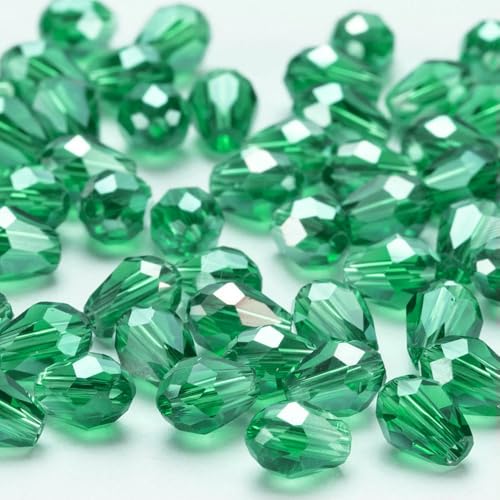 x 8 mm, facettierte Glasperlen in Tropfenform, AB-Farbe, Wassertropfen-Kristallperlen, lose Abstandsperlen zur Schmuckherstellung, DIY-Armband-ZKSD001-024-6 x 8 mm, 65–70 Stück x 8 mm, facettierte Glasperlen in Tropfenform, AB-Farbe, Wassertropfen-Kristallperlen, lose Abstandsperlen zur Schmuckherstellung, DIY-Armband-ZKSD001-024-6 x 8 mm, 65–70 Stück von VIEPGJ