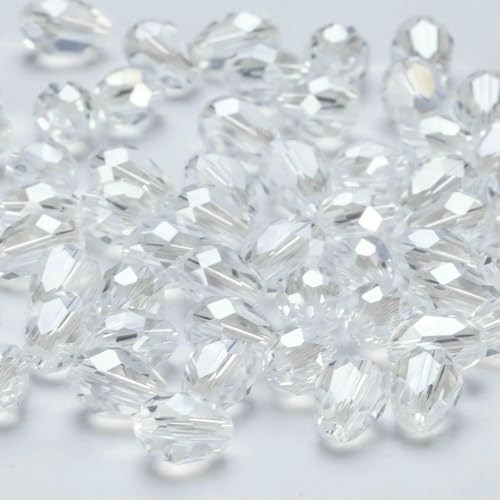 x 8 mm, facettierte Glasperlen in Tropfenform, AB-Farbe, Wassertropfen-Kristallperlen, lose Abstandsperlen zur Schmuckherstellung, DIY-Armband-ZKSD001-044-6 x 8 mm, 65–70 Stück x 8 mm, facettierte Glasperlen in Tropfenform, AB-Farbe, Wassertropfen-Kristallperlen, lose Abstandsperlen zur Schmuckherstellung, DIY-Armband-ZKSD001-044-6 x 8 mm, 65–70 Stück von VIEPGJ