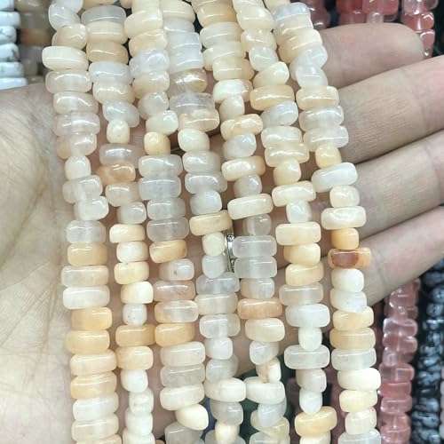 x 8 mm unregelmäßiger Naturstein, Tigerauge, Jade, Achat, Quarz, Abstandsperlen für die Schmuckherstellung, DIY-Armband, Halskette, Ohrstecker, Rosa Aventurin, 4 x 8 mm, 42 Stück Perl von VIEPGJ