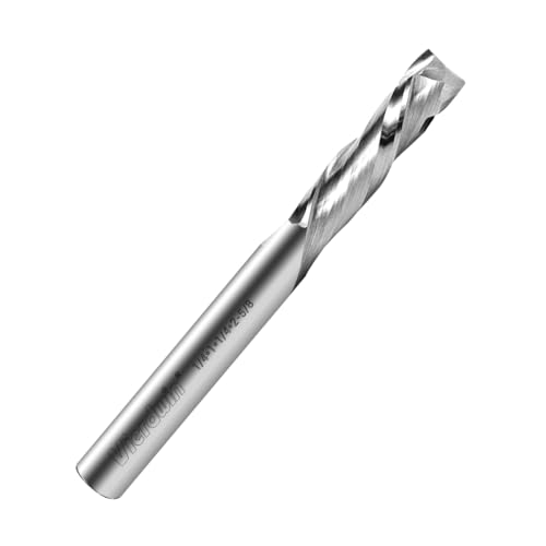 VIERDWIN 1/4-Zoll-Schaft-Kompressionsspiralfräser, 2,5 cm Schnittlänge, 2-5/8 Zoll OAL, Hartmetall-CNC-Fräser-Bit für Holzbearbeitung, Sperrholz, Schlitzschneiden und Gravieren VIERDWIN 1/4-Zoll-Schaft-Kompressionsspiralfräser, 2,5 cm Schnittlänge, 2-5/8 Zoll OAL, Hartmetall-CNC-Fräser-Bit für Holzbearbeitung, Sperrholz, Schlitzschneiden und Gravieren von VIERDWIN