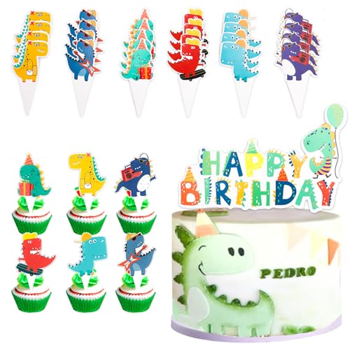 VIEVRE 25 Stück Dino Muffins Deko, Dinosaurier Cupcake Toppers, Dino Geburtstag Deko, Dino Tortendeko, Dino Theme Muffin Deko für Kinder Party Geburtstag Jungen Mädchen VIEVRE 25 Stück Dino Muffins Deko, Dinosaurier Cupcake Toppers, Dino Geburtstag Deko, Dino Tortendeko, Dino Theme Muffin Deko für Kinder Party Geburtstag Jungen Mädchen von VIEVRE