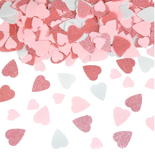 VIEVRE Herz Konfetti Glitzer Rosa Groß Rosegold für Hochzeit, Geburtstag, Taufe, Valentinstag von VIEVRE