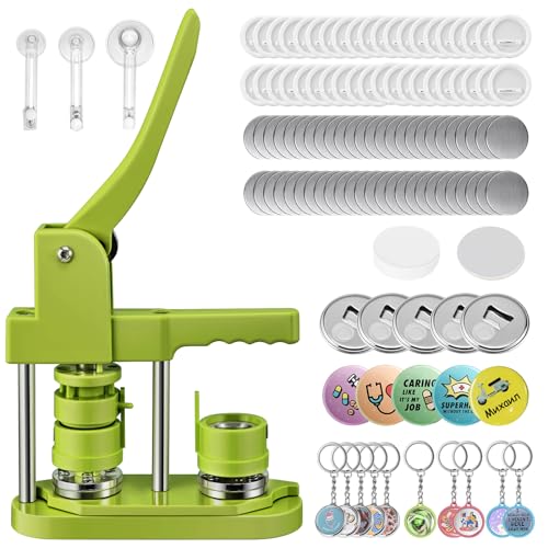 Buttonmaschine Button Badge Maker 25+32+58 mm, VIHBRAI 300 Kunststoff Pin Back Button Sets, Badge Press Machine mit 10 Flaschenöffner, 10 Schlüsselanhänger, Formen & Rundpapierschneider Buttonmaschine Button Badge Maker 25+32+58 mm, VIHBRAI 300 Kunststoff Pin Back Button Sets, Badge Press Machine mit 10 Flaschenöffner, 10 Schlüsselanhänger, Formen & Rundpapierschneider von VIHBRAI