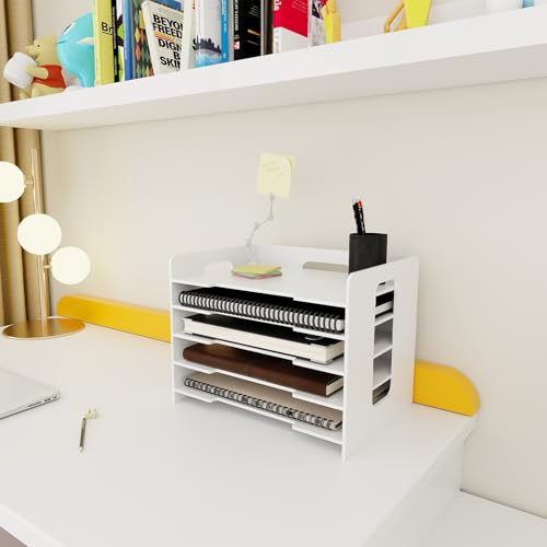 Schreibtisch-Organizer, Briefkörbe, A4, Aufbewahrungsmodul, Briefablage mit 5 Ebenen, für Schule und Zuhause, Bürobedarf, 33,5 x 25,5 x 28 cm (2 Stück) von VIIROUD